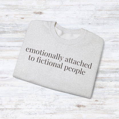 emotionally attached to fictional people | reader core crewneck