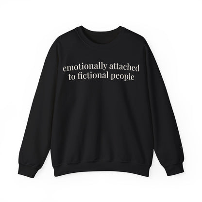 emotionally attached to fictional people | reader core crewneck
