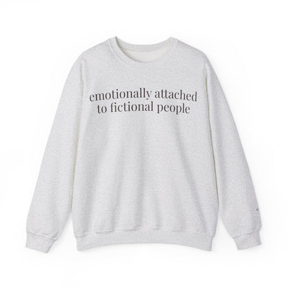 emotionally attached to fictional people | reader core crewneck