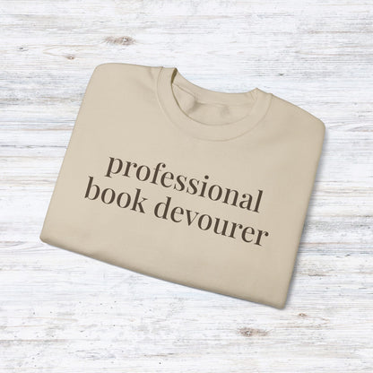 professional book devourer | reader core crewneck