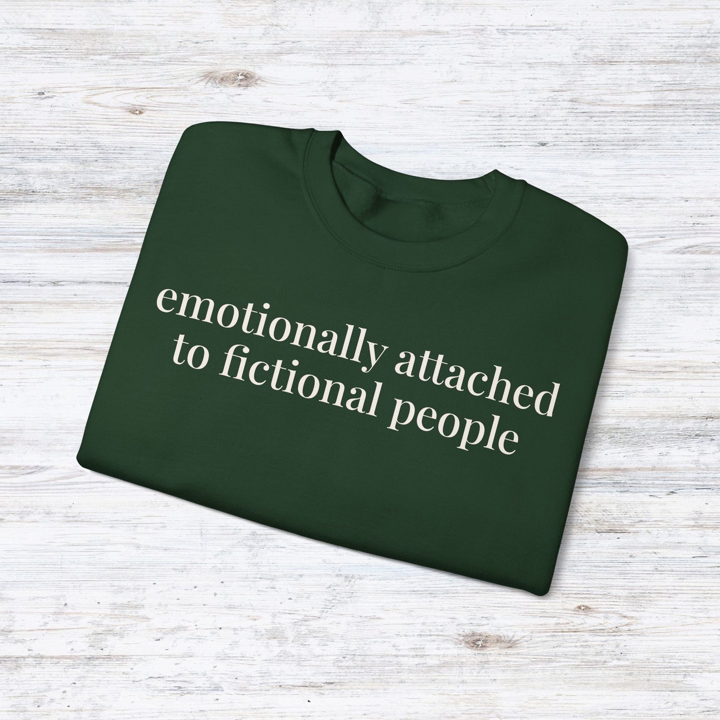 emotionally attached to fictional people | reader core crewneck