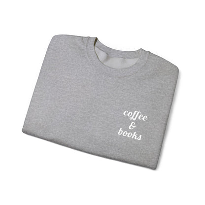 Coffee & Books Embroidered Sweatshirt | White Threads