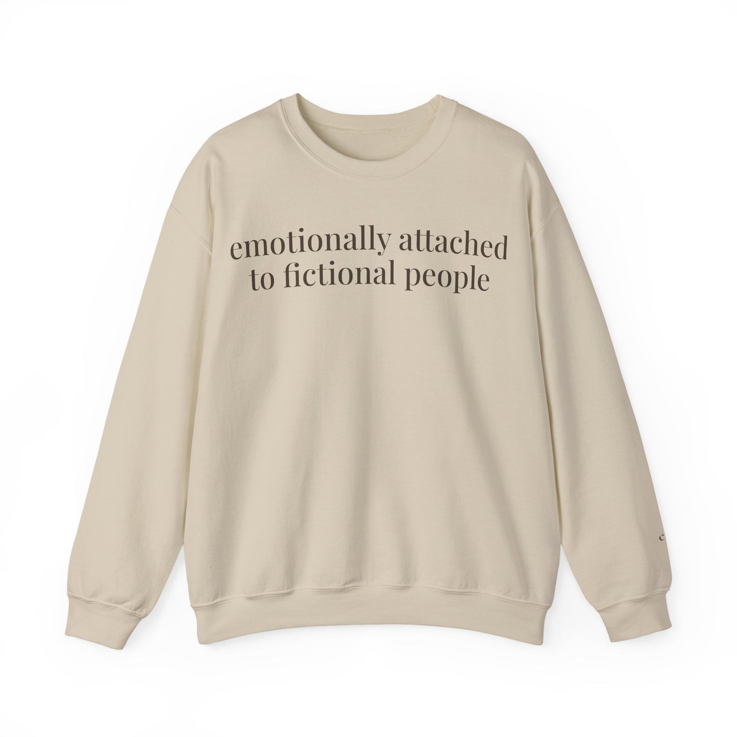 emotionally attached to fictional people | reader core crewneck