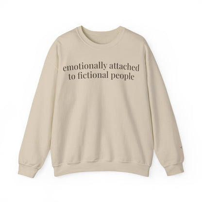 emotionally attached to fictional people | reader core crewneck