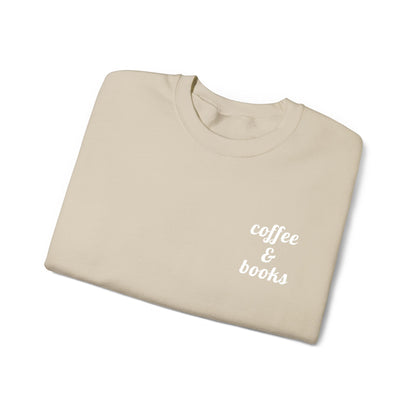 Coffee & Books Embroidered Sweatshirt | White Threads