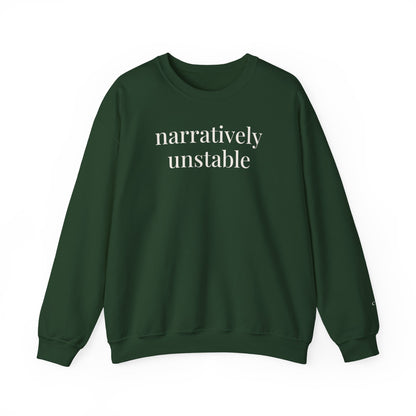 narratively unstable | unhinged reader crewneck