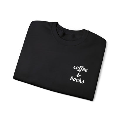 Coffee & Books Embroidered Sweatshirt | White Threads
