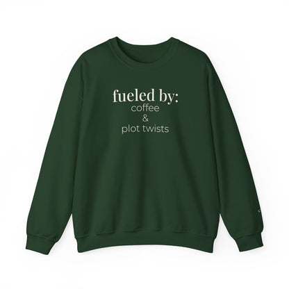 fueled by coffee & plot twists | reader core crewneck