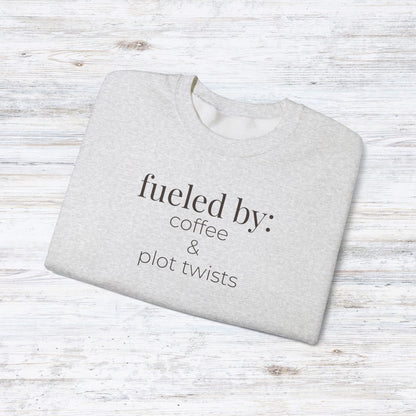 fueled by coffee & plot twists | reader core crewneck