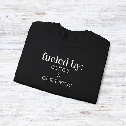 fueled by coffee & plot twists | reader core crewneck