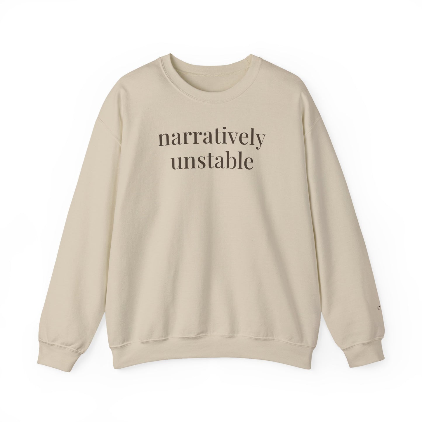 narratively unstable | unhinged reader crewneck