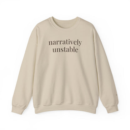 narratively unstable | unhinged reader crewneck
