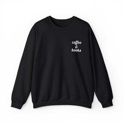 Coffee & Books Embroidered Sweatshirt | White Threads