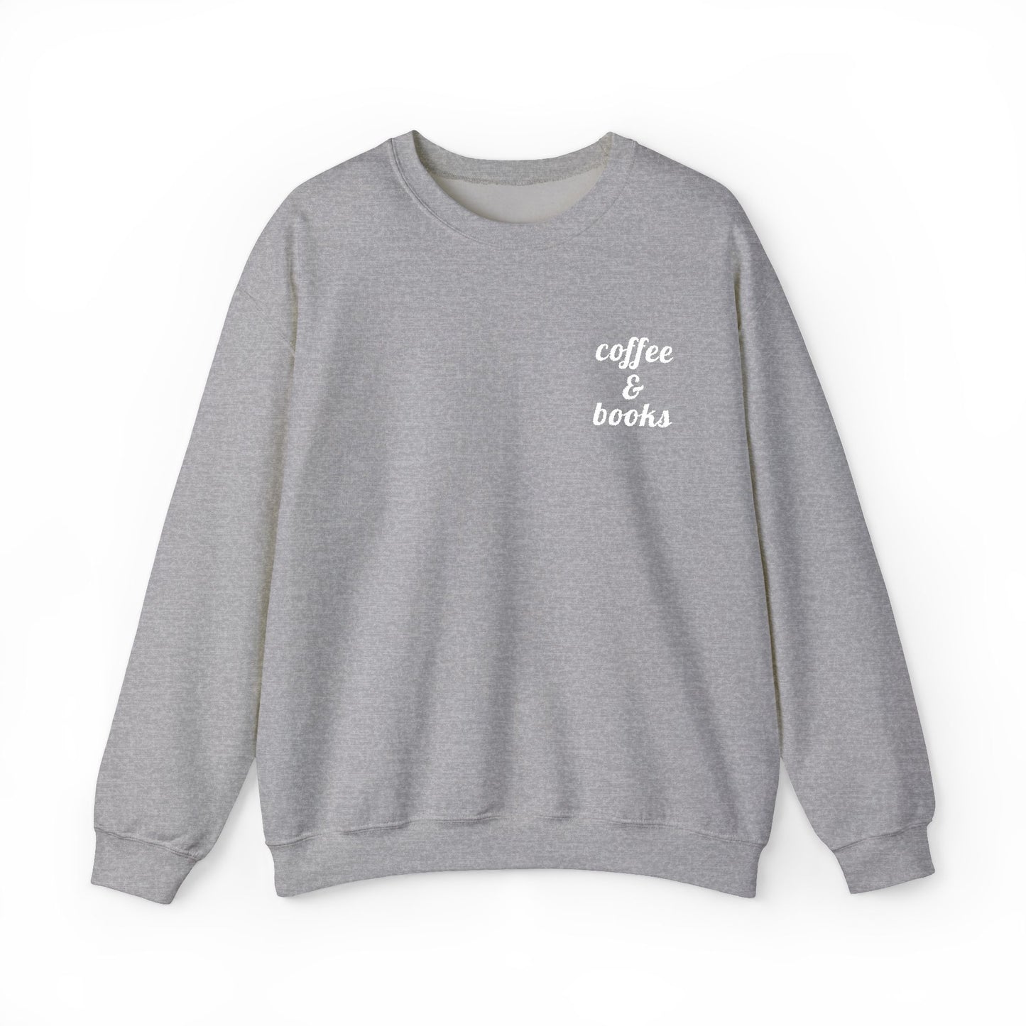 Coffee & Books Embroidered Sweatshirt | White Threads