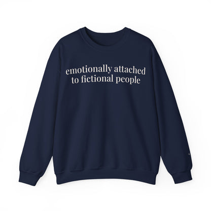 emotionally attached to fictional people | reader core crewneck
