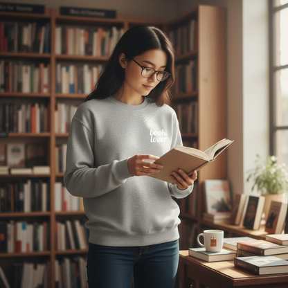 Book Lover Embroidered Sweatshirt | White Threads