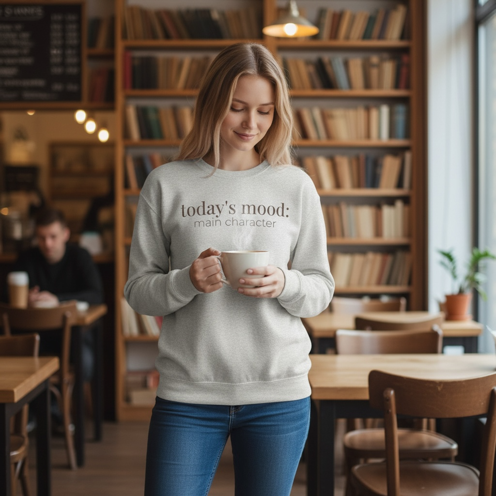 today’s mood: main character | reader aesthetic crewneck