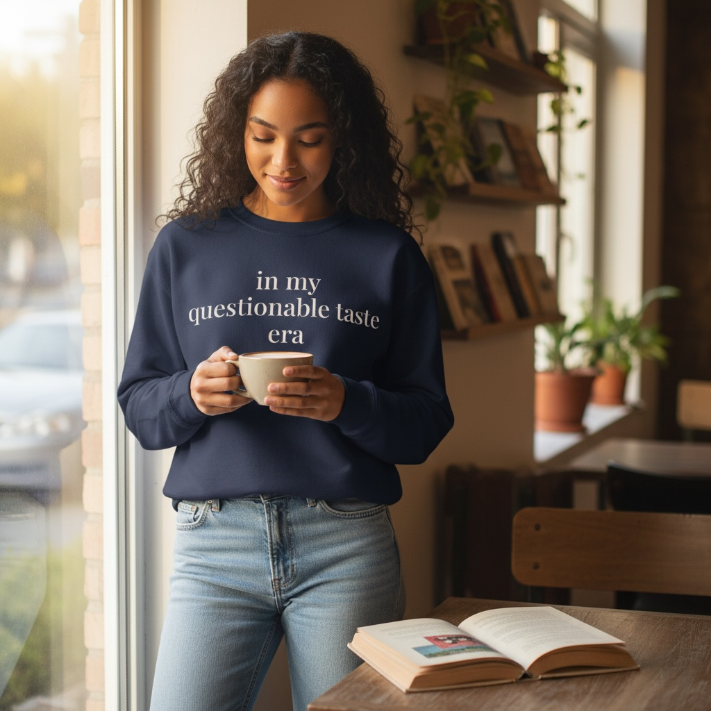 in my questionable taste era | unhinged reader crewneck