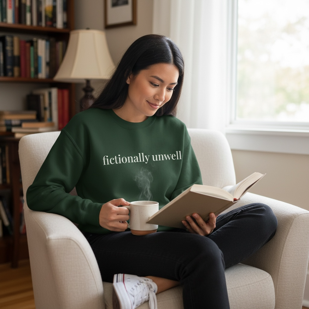 fictionally unwell | unhinged reader crewneck