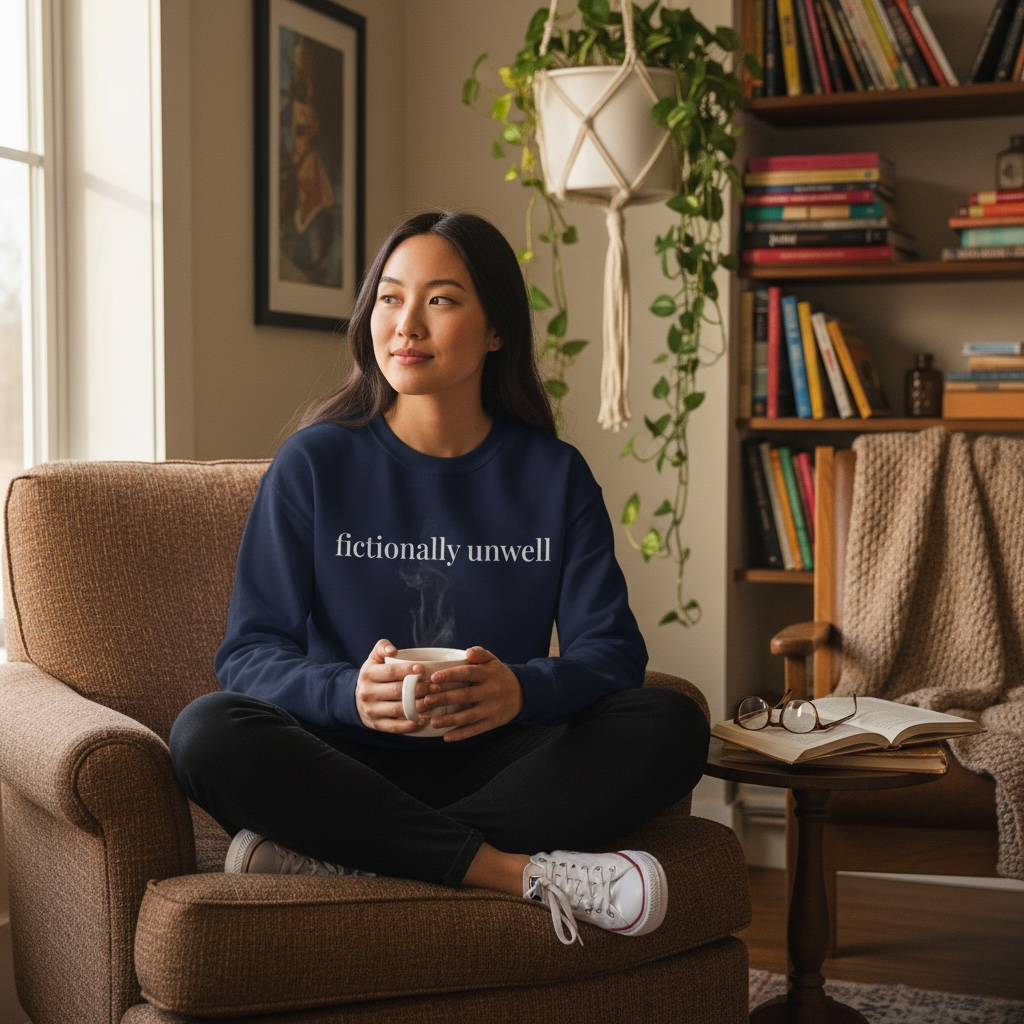 fictionally unwell | unhinged reader crewneck